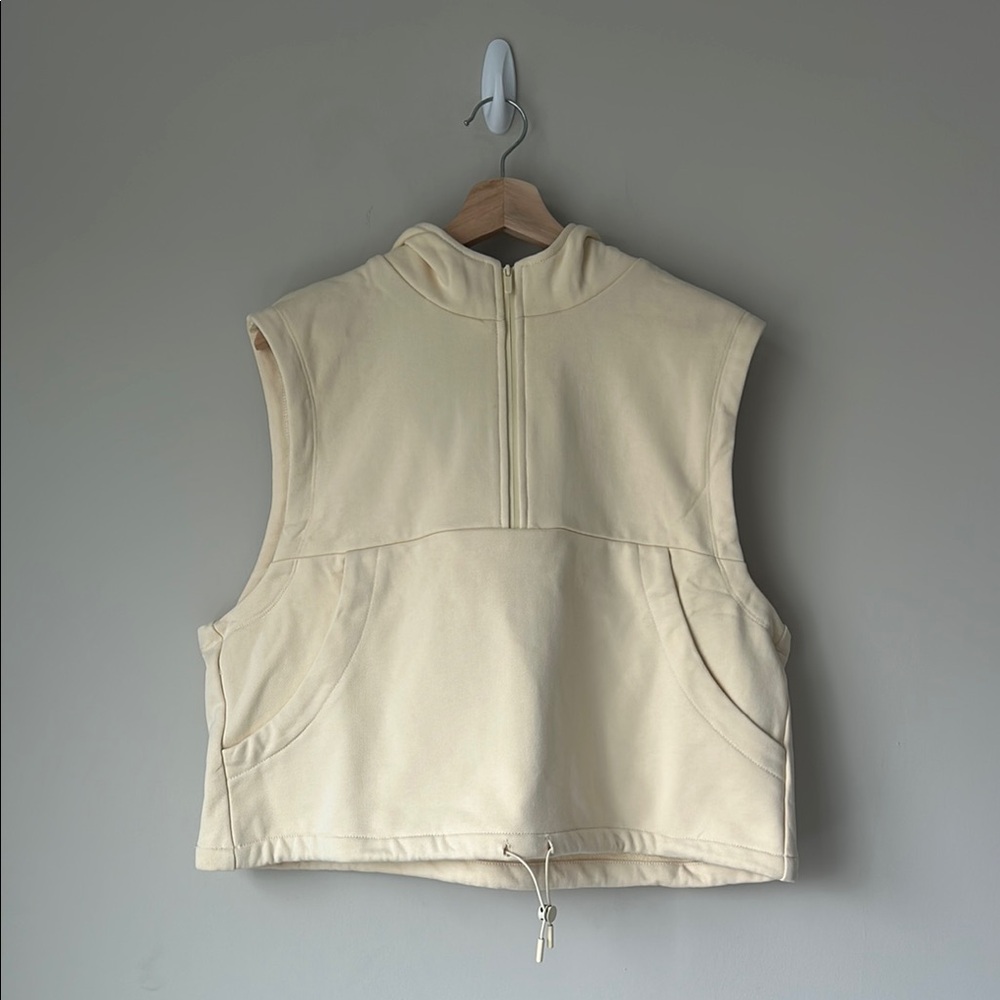 Grey Lab Quarter Zip Pullover Cream Size XS